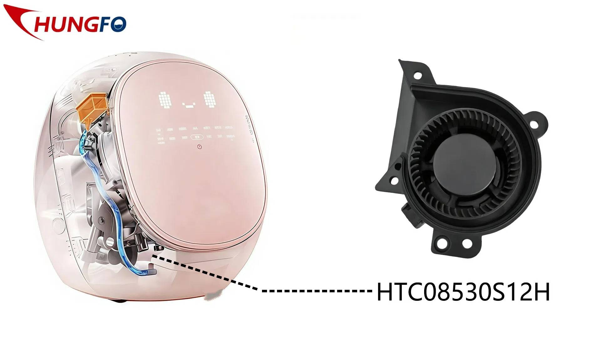 [Compartilhamento Diário da Fábrica] Registro de Aplicação do Ventilador Chungfo em uma Mini Lavadora e Secadora para Mães e Bebês de 0,5 kg