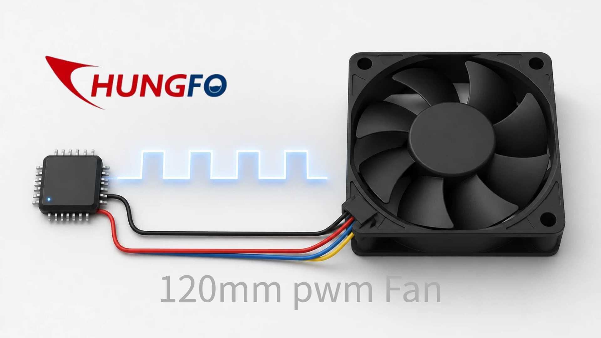 Como os sinais de modulação por largura de pulso (PWM) regulam um ventilador CC sem escovas de 12V?