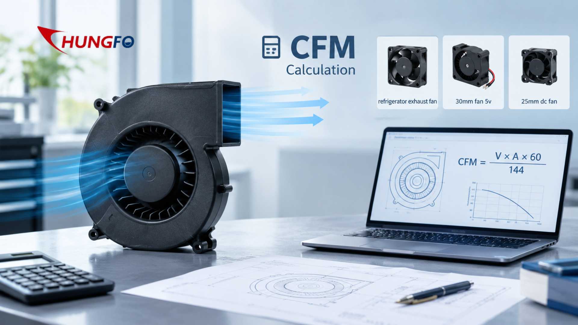 Como você pode calcular o CFM necessário para um gabinete de ventilador centrífugo de plástico?